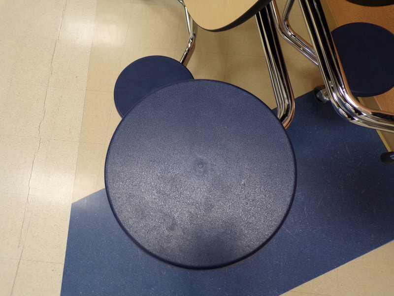 This is shape because taking the seat of one of the round lunch tables creates a circle. 